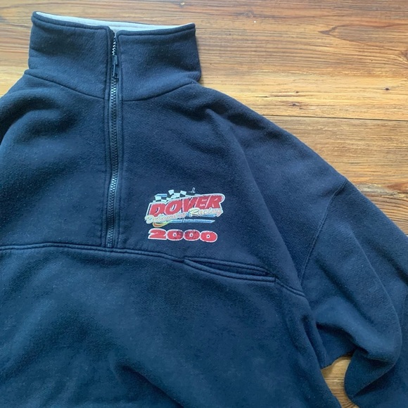 Vintage Dover 2000 Work’n Gear 3/4 Zip Sz XL Sweatshirt Pocket Navy White Collar - Picture 4 of 11